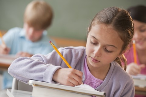 Students in a classroom.