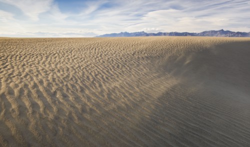 Sand dunes in the desert.