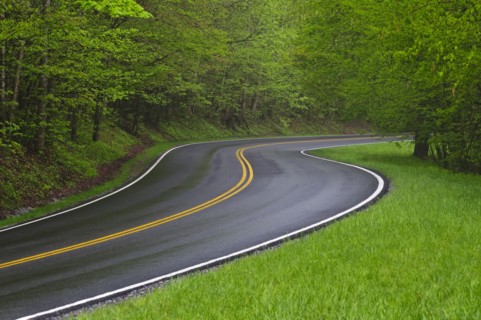 A scenic and empty road