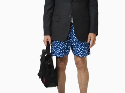 A businessman without pants
