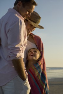 A family at the beach