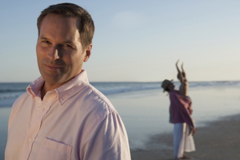 A family at the beach