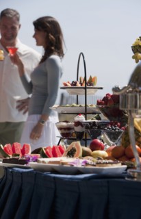 A buffet table at a party