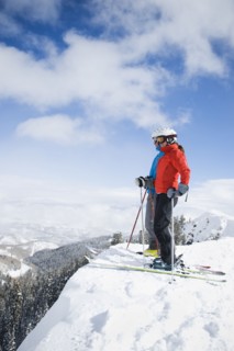 Two downhill skiers