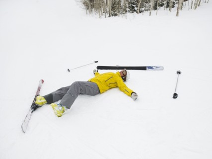 A downhill skier who fell