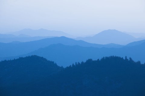 Mountain landscape with trees.