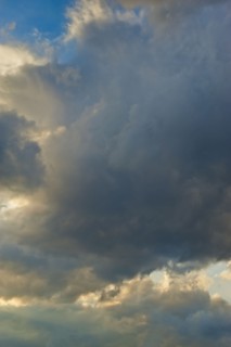 Dark clouds in the sky.