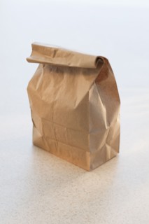 A brown paper lunch bag.