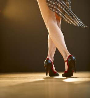 A woman dancing.