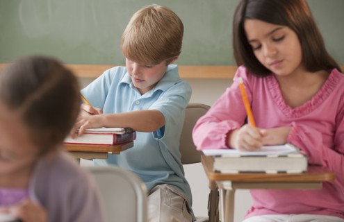 Students in a classroom.