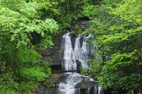 A scenic waterfall