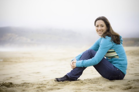 A woman at the beach