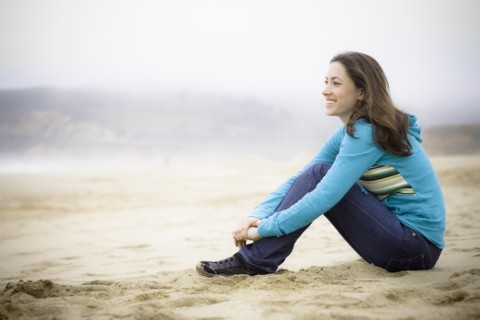 A woman at the beach