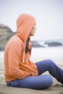 A woman at the beach