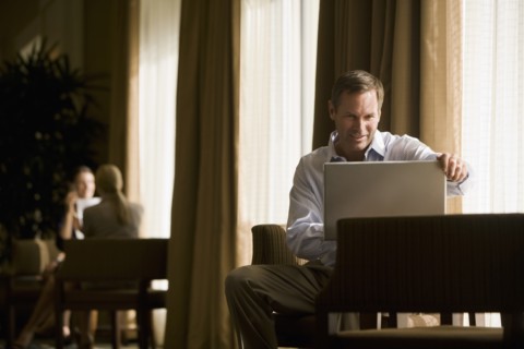 Business people in a lobby