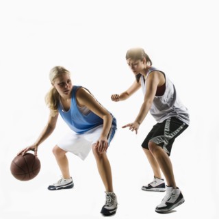 Two basketball players