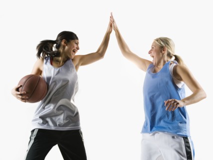 Two basketball players