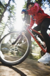 Biker in the woods