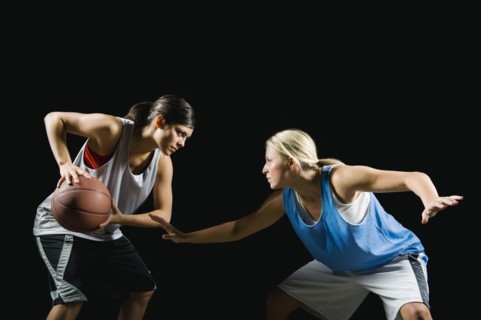Two basketball players