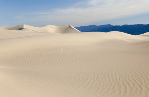 Sand dunes in the desert.