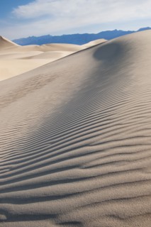 Sand dunes in the desert.