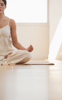 A woman doing yoga