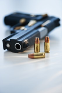 A handgun and ammunition