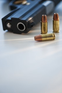 A handgun and ammunition
