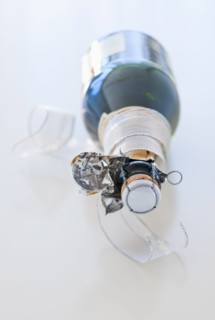 Champagne bottle.