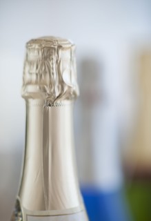 Champagne bottle.