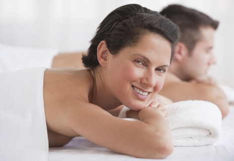 Couple at spa.