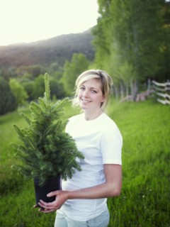 Woman working in garden