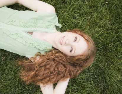 Woman on grass