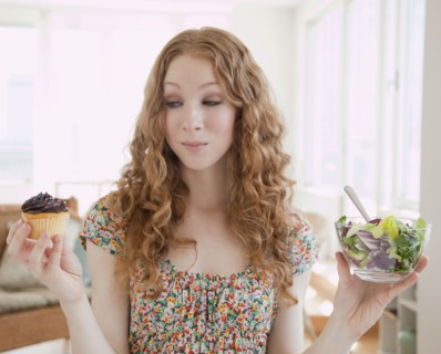Woman holding food