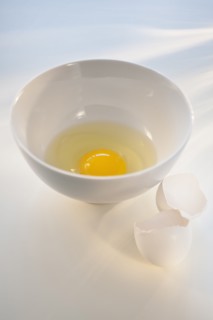 Egg in bowl.