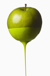 Apple dripping with color