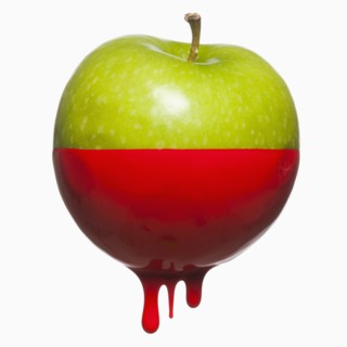 Apple dripping with color
