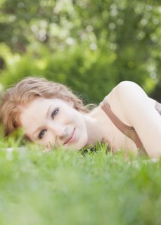 Woman on grass