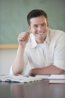 Male student smiling.