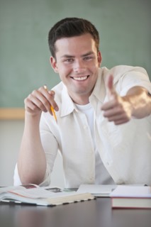 Male student smiling.