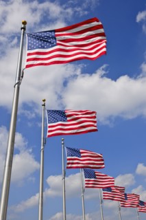 American flags.