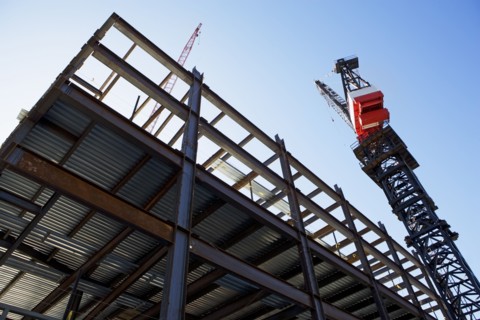 Crane at construction site