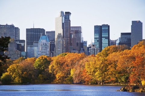 Lake and high-rise buildings