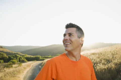 Man looking up