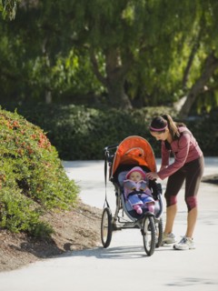 Woman and stroller