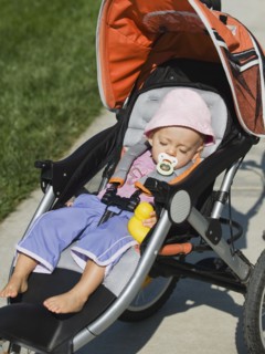 Baby sleeping in stroller