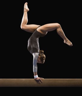 Gymnast on balance beam