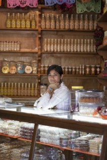 Woman at candy counter