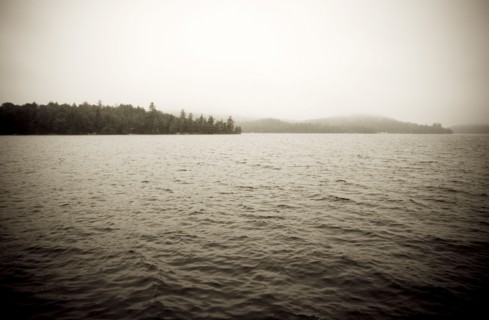 Misty lake