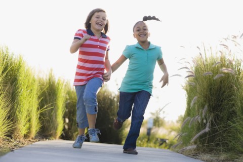 Girls running